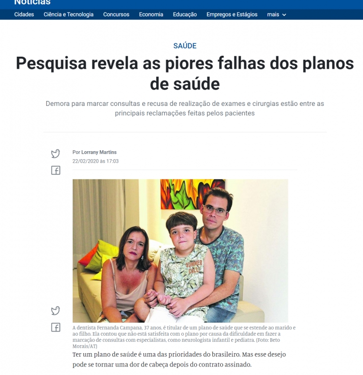 Acesso Sa&uacute;de Cariacica  no Jornal Tribuna