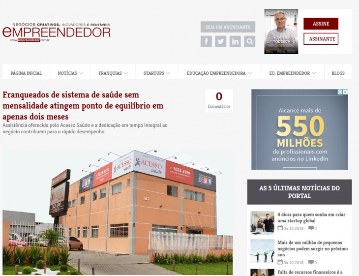 Acesso Sa&uacute;de no Empreendedor